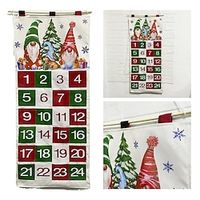 Christmas Pendant Printing Faceless Old Man 24 Bag Christmas Countdown Calendar 24 Fabric Art Advent Calendar Christmas Advent Calendar Window Pendant Decorations Advent Calendar miniinthebox - thumbnail