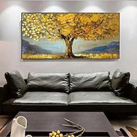 3D gold tree oil painting Hand Painted Canvas Flower Art painting hand painted Abstract Landscape Texture tree Oil Painting gold Tree Planting wall Painting Bedside Painting Bedroom Art Spring decorat Lightinthebox