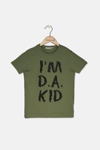 Kids Boys Graphic IM D.A KID Short Sleeve Tee  Olive/Black