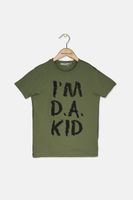 Kids Boys Graphic IM D.A KID Short Sleeve Tee  Olive/Black - thumbnail