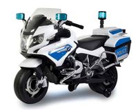 Megastar Licensed Ride On 12 V BMW Police Bike Electric Motorcycle For Kids - White (UAE Delivery Only)