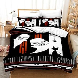 Halloween Viral Ghost Bed Three Piece Ghost Funny Pumpkin Festival Set Quilt Cover Lightinthebox