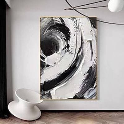 Simple Thick Texture Canvas Abstract Black And White Art Painting Large Size Wall Picture For Bedroom Custom Artwork Rolled Canvas (No Frame) Lightinthebox