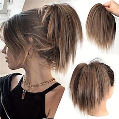 Synthetic Straight Chignon Messy Fluffy Hair Bun With Elastic Band Hair Pieces Scrunchy Wrap Updo False Ponytail Extension For Women Girls miniinthebox Synthetic Straight Chignon Messy Fluffy Hair Bun With Elastic Band Hair Pieces Scrunchy Wrap Updo False Ponytail Extension For Women Girls miniinthebox