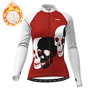 21Grams Women's Long Sleeve Cycling Jersey Winter Fleece Polyester White Black Sugar Skull Skull Funny Bike Jacket Jersey Top Mountain Bike MTB Road Bike Cycling Thermal Warm Fleece Lining Warm Sports miniinthebox