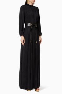 Belted Cupro Maxi Dress