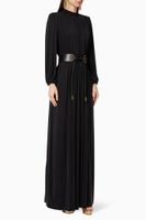 Belted Cupro Maxi Dress - thumbnail