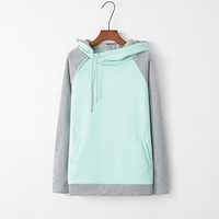 Women's Pullover Casual Pocket Blue Pink Light Green Solid Color Color Block Casual Hoodie Long Sleeve S M L XL 2XL 3XL Lightinthebox - thumbnail