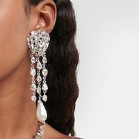 Women's Hoop Earrings Geometrical Heart Precious Luxury Sweet Imitation Diamond Earrings Jewelry Silver For Wedding Party Engagement 1 Pair Lightinthebox - thumbnail