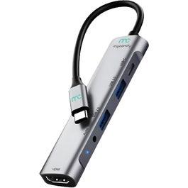 Mycandy ACMCN21TPCHUB1 4 In 1 USB-C Hub, Grey