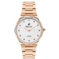 Beverly Hills Polo Club Women's Analog Display Watch & Metal Strap, Rose Gold - BP3399C.430
