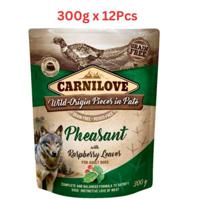 Carnilove Pheasant With Raspberry Leaves For Adult Dogs (Wet Food Pouches) 12x300G