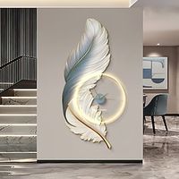 Wall Lights Clock 1-Light 80cm100 LED Wall Lights Feather Shape Design Modern Light Luxury Style Bedroom Dining Room Resin Wall Light 110-120V 220-240V Lightinthebox - thumbnail