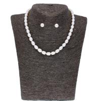 Sri Jagdamba Pearls 1 Line Oval Pearl Necklace - SJPJA-243