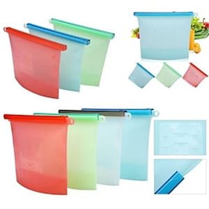 Reusable Silicone Food Storage Bags BPA Free Food Preservation Bags Seal Freeze Fridge Food Storage Savers Bags Lightinthebox