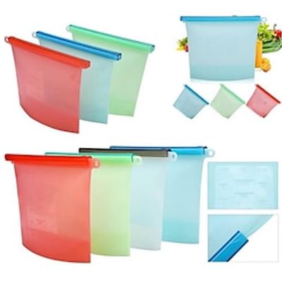 Reusable Silicone Food Storage Bags BPA Free Food Preservation Bags Seal Freeze Fridge Food Storage Savers Bags Lightinthebox