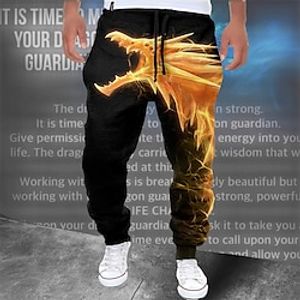 Dragon Guardian x LU | Men's Dragon Mythical Creature Dark Style Streetwear Sweatpants Lightinthebox