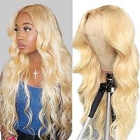 13x4x1 Body Wave 613 Blonde Color Lace Frontal Wig  T Part Lace Frontal Closure Wig Human Hair Brazilian Remy For Women Lightinthebox - thumbnail