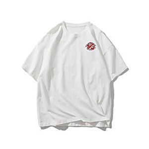 Men's Unisex T shirt Hot Stamping Crane Animal Plus Size Print Short Sleeve Casual Tops 100% Cotton Basic Casual Fashion White Lightinthebox