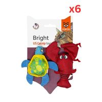 FOFOS Turtle & Lobster With Catnip Cat Toy (Pack Of 6)