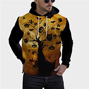 Men's Unisex Pullover Hoodie Sweatshirt Graphic Prints Pumpkin Print Daily Sports 3D Print 3D Print Casual Hoodies Sweatshirts  Yellow Lightinthebox