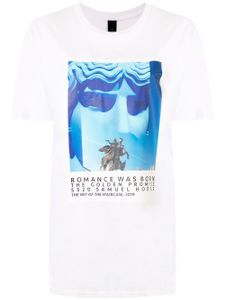 Romance Was Born logo print T-shirt - WHITE/BLUE