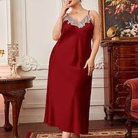 Adults' Pajamas Nightwear Solid Color Onesie Pajamas Fashion Casual Daily Ice Silk Cosplay For Women's Valentine's Day Animal Sleepwear Cartoon Lightinthebox - thumbnail