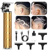 Hair Clippers for Men Cordless Rechargeable Hair Trimmer Metal Body Cutting Grooming Kit Beard Shaver Barbershop Professional (Gold) Lightinthebox - thumbnail