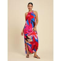 Tencel Floral Print Halter Maxi Dress