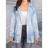 Women's Blazer Floral Print Work Office Business Blazer Suit Party Wedding Spring Jacket Outerwear Summer Lightinthebox - thumbnail