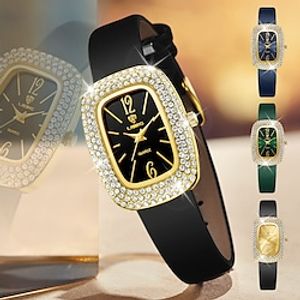 Women Quartz Watch Luxury Rhinestone Casual Wristwatch Waterproof Genuine Leather Watch miniinthebox