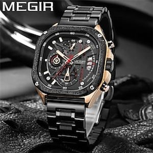 MEGIR Watch Men Waterproof Chronograph Military Army Male Clock Top Brand Luxury Blue Original Man Sport Wristwatch Gift 2217 miniinthebox