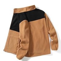 Men's Sherpa Jacket Casual Jacket Going out Casual Daily Fall  Winter Solid  Plain Color Casual Standing Collar Short Black Blue Ginger Army Green Beige Jacket Lightinthebox - thumbnail