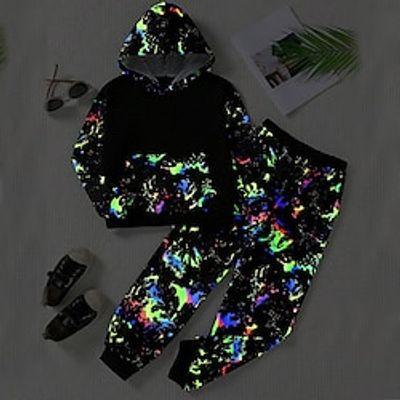 Boys 3D Graphic Hoodie  Pants Set Long Sleeve 3D Printing Fall Winter Active Fashion Cool Polyester Kids 3-12 Years Outdoor Street Vacation Regular Fit Lightinthebox