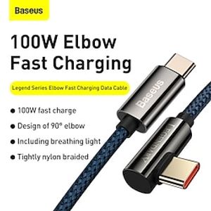 Baseus Legend Series Elbow Fast Charging Data Cable Type-C to Type-C 100W Lightinthebox