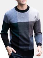 100%Wool Thicken Plaid Casual Sweater