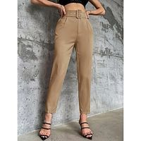 Women's Dress Pants Cropped Pants Ankle-Length Fashion Streetwear Work Street Amethyst Robin's Egg Blue S M Fall Winter Lightinthebox - thumbnail
