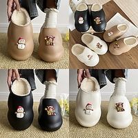 Women's Xmas Christmas Graphic Shoe Buckle Warm Plush Indoor Slippers Home Slippers Lightinthebox - thumbnail