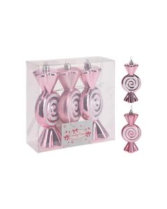 Koopman Xmas Candy 13cm Pink Set of 3