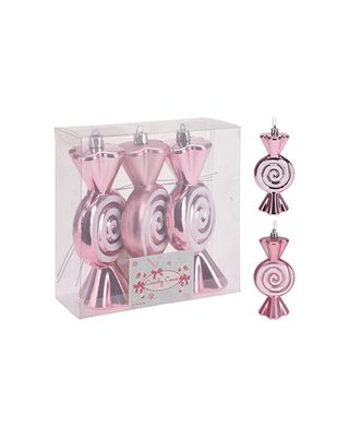 Koopman Xmas Candy 13cm Pink Set of 3