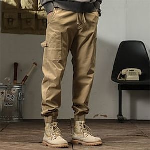 Men's Cargo Pants Cargo Trousers Trousers Multi Pocket Straight Leg Solid Colored Comfort Wearable Outdoor Daily Sports Stylish ArmyGreen Black miniinthebox