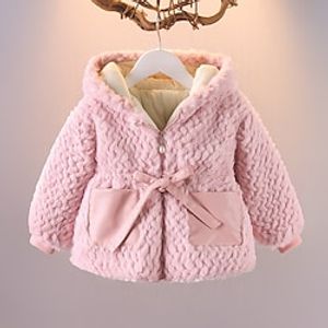 Toddler Girls' Faux Fur Coat Solid Color Fashion School Coat Outerwear 3-7 Years Winter Pink Red Beige Lightinthebox