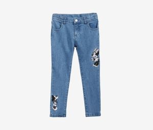 Big Girls Minnie & Mickey Mouse Embroidered Jeans  Denim Blue