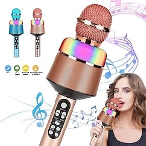 Portable Wireless Bluetooth Karaoke Microphone Home KTV Handheld Microphone Multifunctional Music Speaker Record Microphones for IOS Android Phone Computer Lightinthebox