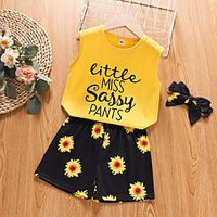 Toddler Girls' Clothing Set Sleeveless Yellow Graphic Print Active Regular 3-12 Years miniinthebox - thumbnail