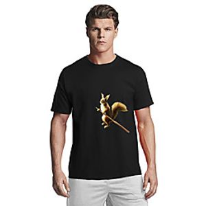 Men's T shirt Hot Stamping Cartoon Animal Print Short Sleeve Daily Tops Basic Casual White Black Red Lightinthebox