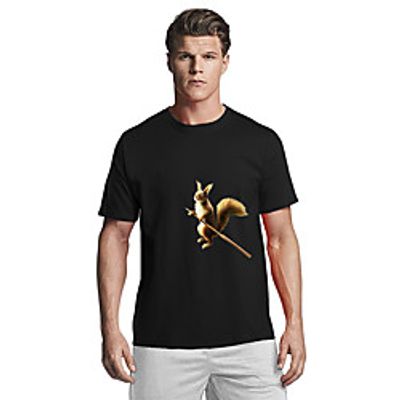 Men's T shirt Hot Stamping Cartoon Animal Print Short Sleeve Daily Tops Basic Casual White Black Red Lightinthebox