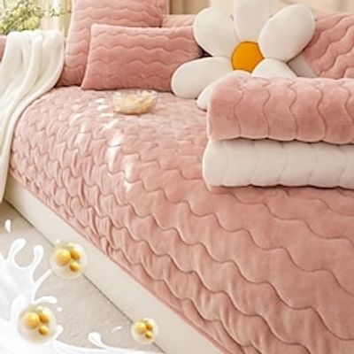 Sherpa Fleece Sofa Slipcover Plush Sofa Seat Cover Sectional Couch Covers Sofa Cover,Furniture Protector Anti-Slip Couch Covers for Dogs Cats Kids(Sold by Piece/Not All Set) miniinthebox