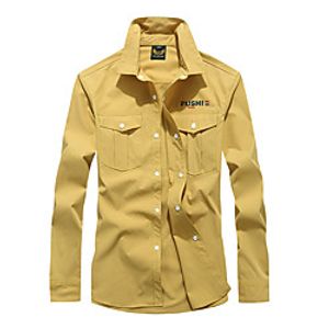 Men's Hiking Jacket Hiking Shirt  Button Down Shirts Long Sleeve Shirt Coat Top Outdoor Quick Dry Lightweight Breathable Sweat wicking Autumn  Fall Spring Summer Almond Bean Green Yellow Hunting Lightinthebox