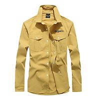 Men's Hiking Jacket Hiking Shirt  Button Down Shirts Long Sleeve Shirt Coat Top Outdoor Quick Dry Lightweight Breathable Sweat wicking Autumn  Fall Spring Summer Almond Bean Green Yellow Hunting Lightinthebox - thumbnail